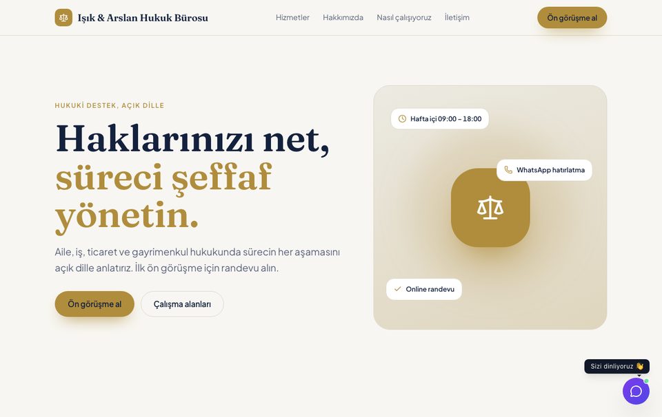 Hukuk ve danışmanlık web sitesi örneği